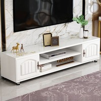 Meubles de salon de style européen pour espaces compacts Tables basses modernes minimalistes Meubles TV Bois d'ingénierie Verre trempé