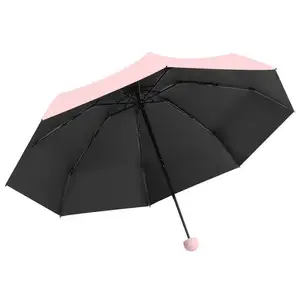 Payung lipat Mini anak-anak, payung luar ruangan Mini saku kapsul kecil lipat bepergian warna-warni lucu dengan Logo