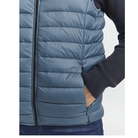 Gilet rembourré épais d'extérieur avec logo personnalisé pour hommes, col montant, poche zippée, veste d'hiver, gilet matelassé noir pour hommes