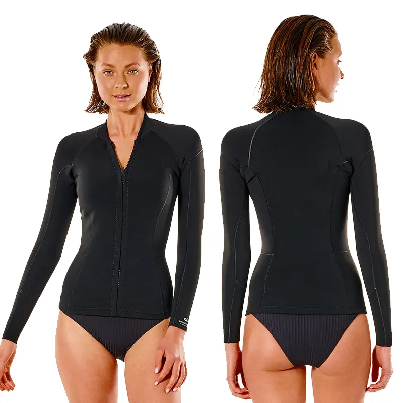 Dây kéo phía trước hàng đầu bơi lặn lướt sóng Neoprene mịn da ba môn phối hợp phù hợp với phụ nữ neoprene2mm 3mm Wetsuit Áo khoác
