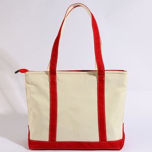 Sac fourre-tout personnalisé imprimé avec fermeture éclair, grande capacité, logo, sac de shopping en toile de coton bio surdimensionné, personnalisable, de qualité supérieure - Product Image 1