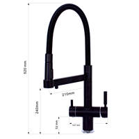 Qualité supérieure Pull Out Spring Cuisine Évier Robinets Osmose Inverse 3 Voies Filtre Eau Froide Et Chaude Mélangeur Robinet D'eau