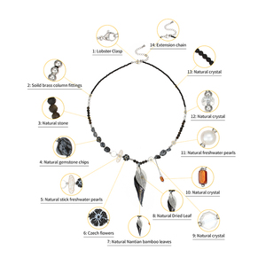 Nuovo Design, Vendita Diretta dalla Fabbrica, <span class=keywords><strong>Collana</strong></span> <span class=keywords><strong>con</strong></span> Ciondolo di Alta Qualità per Donne, Stile Bohémien Chic <span class=keywords><strong>con</strong></span> <span class=keywords><strong>Perle</strong></span> Naturali e Cristalli - Product Image 3