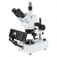 4K Camera 10X-40X Gemological Trinocular Zoom Stereo Microscope for Jewelry & Diamond Grading with Camera Gemological Microscope