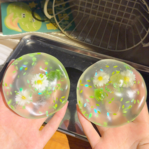 Offre Spéciale : Jouet Sensoriel Créatif Anti-Stress en TPR, Boule Scintillante en Sirop de Sucre, Motif Petite Marguerite Mignonne - Product Image 1
