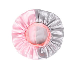 <span class=keywords><strong>Bonnet</strong></span> de nuit personnalisé à large bord et blocs de couleur pour femme, <span class=keywords><strong>bonnet</strong></span> extensible tendance bicolore pour la protection <span class=keywords><strong>des</strong></span> cheveux, <span class=keywords><strong>bonnet</strong></span> de douche - Product Image 3