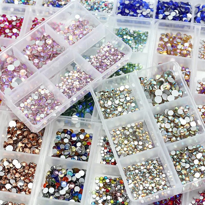 Mix Größe und Farbe 6 Gürtel Non Hotfix Glas Nial Art Strass für Nail Art Stone Dekoration