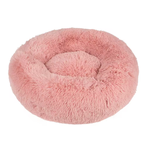 Üretici Pet köpek yatağı toptan OEM yumuşak peluş pembe gri siyah köpek kedi yuvarlak Donuts yataklar - Product Image 2