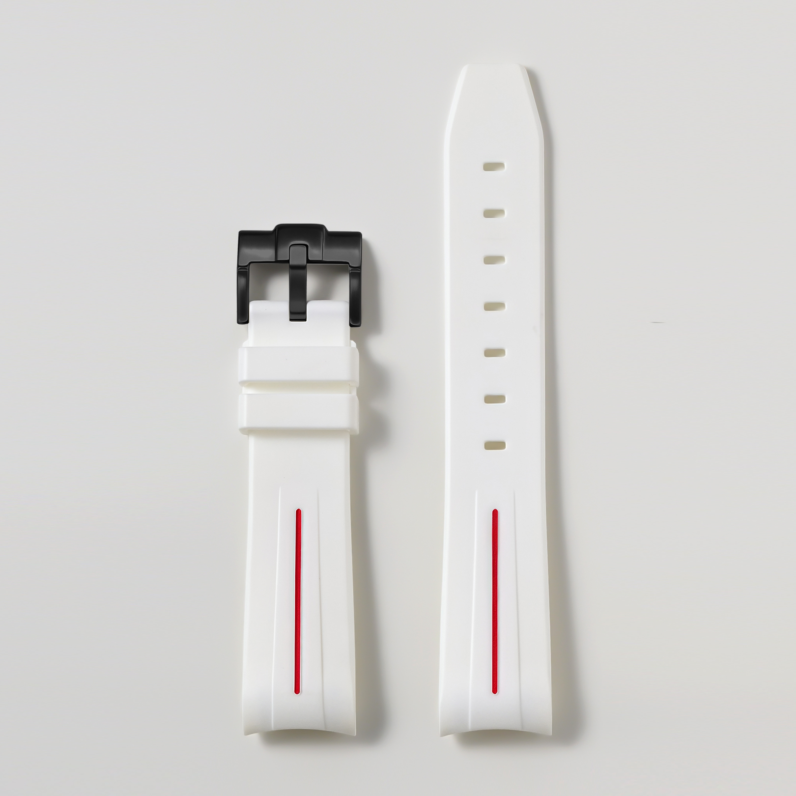 Ligne blanche + rouge + boucle noire