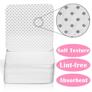 Tampons en coton rose jetables sans peluches 4,8 cm x 4,8 cm pour le nettoyage des pinceaux de maquillage, le nettoyage du visage et l'élimination de la colle pour extensions de cils - Product Image 3