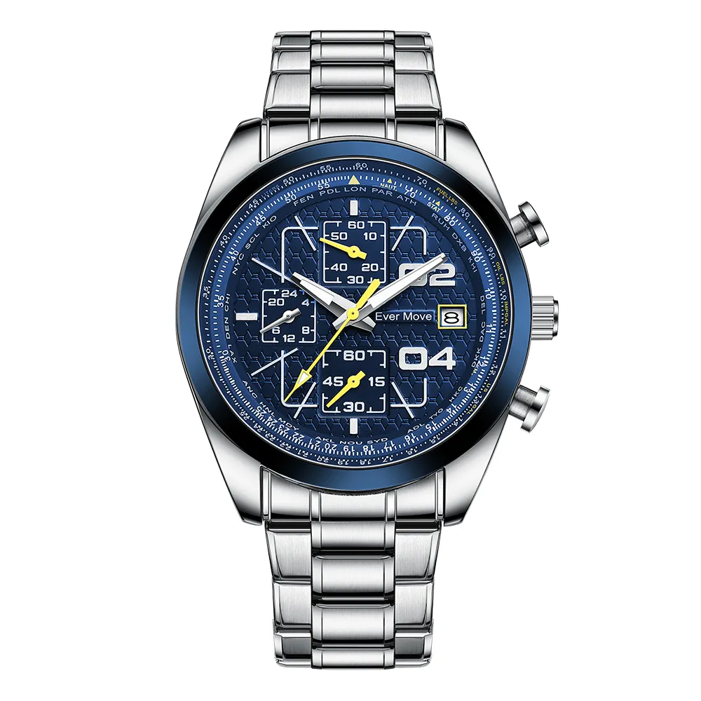 logo stainless steel silver watches silver man buy watch custom brand fashion movement quartz watch