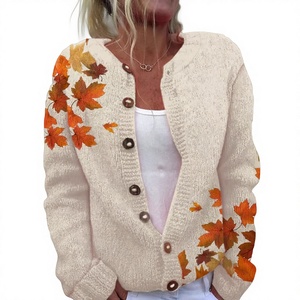 Nouveau Manteau Tricoté Décontracté à Boutons pour <span class=keywords><strong>Femme</strong></span>, Motif Floral Imprimé Numérique 3D, Style Cardigan, Faux <span class=keywords><strong>Pull</strong></span>, Collection 2026, Commerce International <span class=keywords><strong>AliExpress</strong></span> - Product Image 1