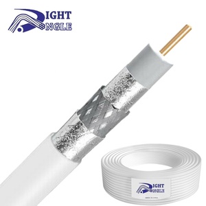 Cable coaxial RG59/<span class=keywords><strong>RG6U</strong></span> 0,65mm/0,81mm/1,02mm espuma de cobre desnudo PE aislamiento Al-foil trenzado escudo PVC chaqueta 100 m/rollo - Product Image 6