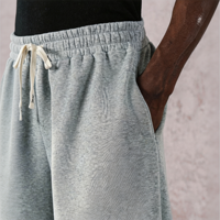 Shorts Capri Décontractés en Coton Éponge 100% pour Hommes, Coupe Ample, Taille Plus, Style Streetwear, avec Ourlet Brut Personnalisé, Longueur 3/4