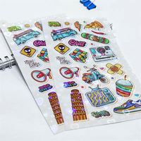 Vinilo a prueba de agua Kiss Cut Sticker Korean Cute Kawaii Glitter Stickers Sheet Impresión personalizada
