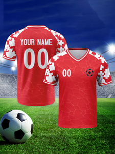 Uniforme <span class=keywords><strong>de</strong></span> Fútbol <span class=keywords><strong>de</strong></span> Alta Calidad 100% Poliéster con Cuello en V, Personalizable, Transpirable, <span class=keywords><strong>de</strong></span> Secado Rápido, con Impresión <span class=keywords><strong>de</strong></span> Nombre, Servicio OEM - Product Image 2