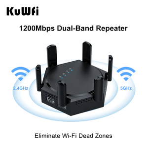 Amplificador <span class=keywords><strong>de</strong></span> <span class=keywords><strong>Señal</strong></span> <span class=keywords><strong>Wifi</strong></span> <span class=keywords><strong>de</strong></span> Doble Banda KuWFi, Extensor <span class=keywords><strong>de</strong></span> Rango 5g 2.4g, <span class=keywords><strong>Repetidor</strong></span> <span class=keywords><strong>Wifi</strong></span> Portátil <span class=keywords><strong>de</strong></span> Largo Alcance con Certificación Rohs para Conexiones <span class=keywords><strong>Wifi</strong></span> - Product Image 1