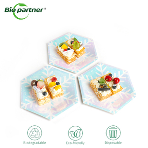 Assiettes en papier personnalisées avec logo pour fête de Noël, vaisselle jetable biodégradable, décoration de table, emballage pour cafés, traiteurs, supermarchés - Product Image 1