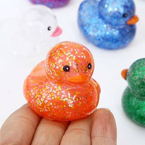 Wholesale New Laser Sequins Plastic Little Yellow Duck Squeeze Sound Children's Water Play <b>Bath</b> Toy - Product Image 4