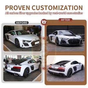 Bodykit in Fibra di Carbonio a Secco per <span class=keywords><strong>Audi</strong></span> <span class=keywords><strong>R8</strong></span> Aggiornamento Kit Carrozzeria Capristo Labbro Anteriore Splitter Alette Gonne Laterali Diffusore Posteriore Parti di Tuning - Product Image 3