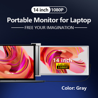 Superventas, monitor portátil de doble pantalla de 14 pulgadas para extensor de pantalla portátil USB C, monitor de teléfono inteligente/teléfono móvil