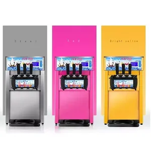 Machine à crème glacée molle commerciale 1200W Machine à crème glacée à 3 saveurs Machine à gelato de comptoir