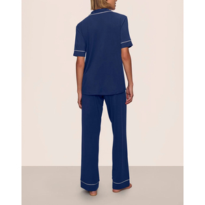 <span class=keywords><strong>Pigiama</strong></span> Navy per <span class=keywords><strong>Donna</strong></span> con Supporto del Produttore Oeko, Set <span class=keywords><strong>Pigiama</strong></span> Morbido con <span class=keywords><strong>Camicia</strong></span> a Maniche Lunghe e Pantaloni Lunghi in Modal - Product Image 5