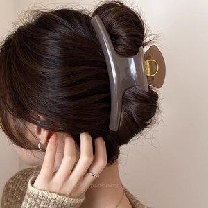 Pinza de Pelo Francesa de Estilo Moderno, Extra Grande y Curva, de 14 cm, para Mujer, para Peinados Levantados, Uso Diario, Color Sólido, Alta Calidad - Product Image 3