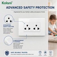 Prise murale universelle 6 trous, double sortie 120A, 16A 250V, encastrée avec obturateur de sécurité, panneau modulaire à câblage rapide pour hôtel