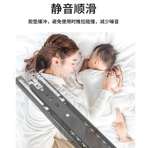 Cold Rolled Steel Drawer Slides 36 In 2.0 Mm Thick Soft Closing For Cabinet <b>Keyboard</b> Rails - Product Image 3