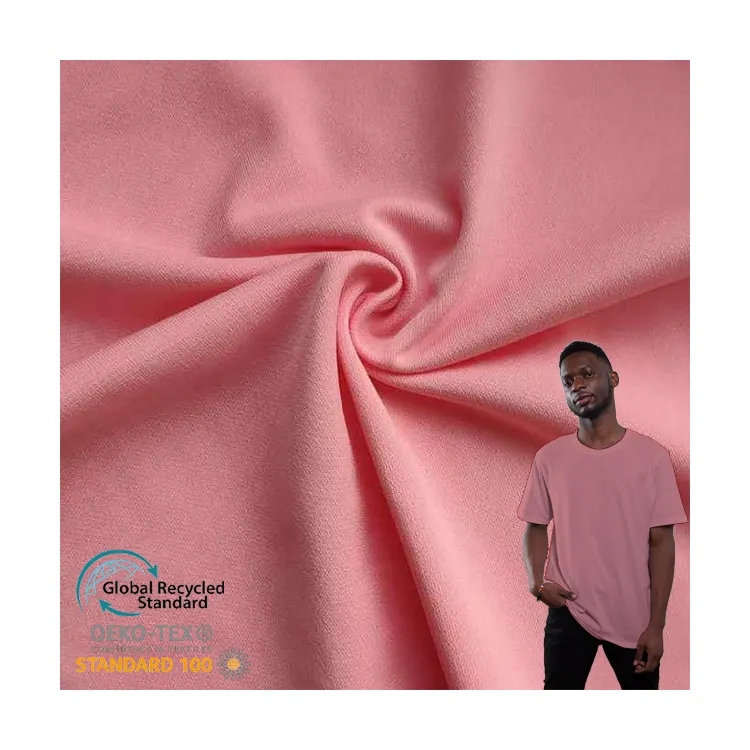 Shaoxing Supplier The Newest Design Polyester Interlock Knitted Liner Fabric Strech Jean Fabric For Shirt