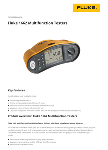 FLK-1662 UK Probador de Instalaciones Multifunción para Pruebas de Voltaje, Resistencia de Aislamiento, Bucle y RCD, 500V, 1 Año de Garantía, Fabricado en EE. UU. - Product Image 4