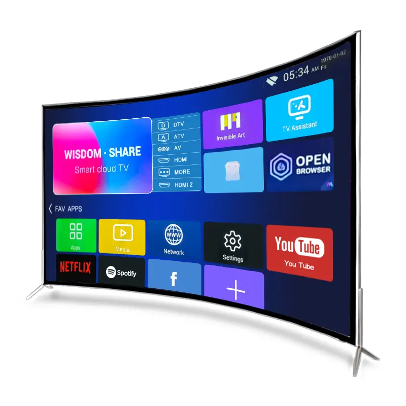 Android thông minh 50 inch 60 inch 65 inch 70 inch 75 inch 80 inch truyền hình 2k 4k thông minh TV 55 inch đường cong