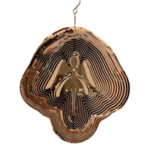 Reflecterende Engelenwindspinners, Sprankelende Engelenversieringen Vogelapparaten Afschrikken Om Vogels Bang Te Maken, Cherubijn Decor Metalen Windspinners - Product Image 3