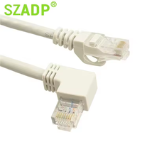 Câble Ethernet de haute qualité Cat5 Cat5e Cat6 Cat6a, câble RJ45 en forme de L à 90 degrés, angle gauche ou droit, cordon de raccordement réseau UTP