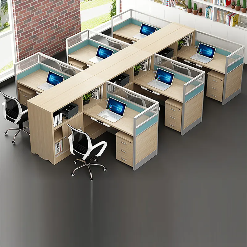 Zitai-escritorio de oficina para 4 personas, escritorio de oficina personalizado con tablero MFC, espacio abierto para construir oficinas