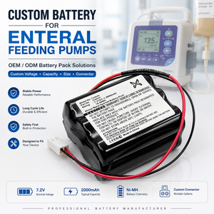 Batterie personnalisée pour pompe d'alimentation entérale, dispositif d'infusion médicale, Ni-MH Li-ion OEM ODM - Product Image 2