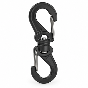 Mousqueton double rotatif à 360° en plastique, clip pivotant d'extérieur, crochet en S portable, mousqueton double pour sacs à dos et porte-clés de camping - Product Image 1