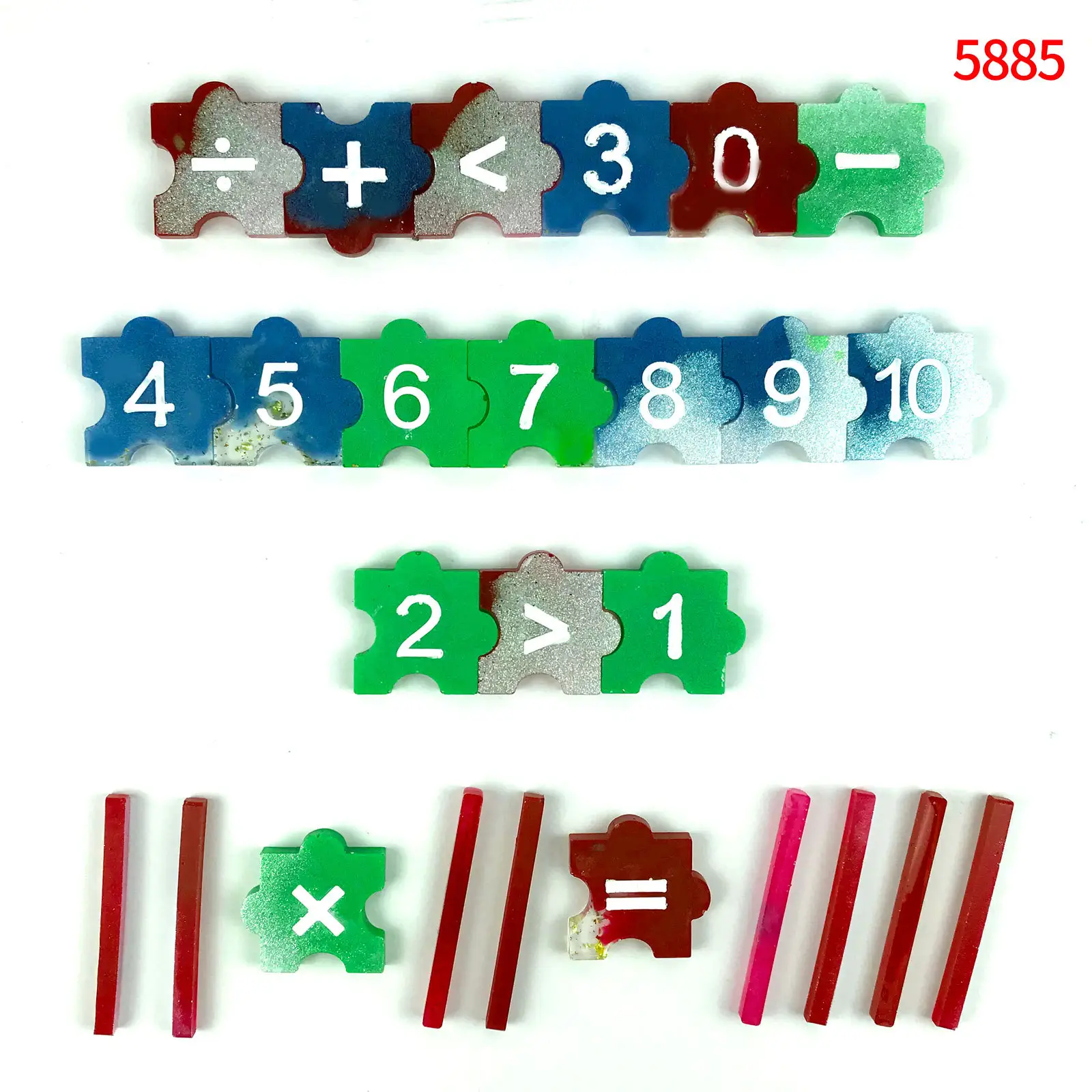 Molde de silicone para ensino de matemática montessori, molde de auxiliares para ensino de matemática diy, iluminação de matemática 10 dentro de adição e subtração, molde digital