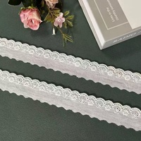 Dentelle à œillets en coton écologique de 3 cm, broderie florale ajourée, blanc abricot, pour vêtements, sacs, textiles de maison et décoration
