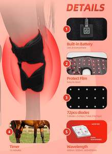 Thérapie par lumière rouge LED pour le genou du cheval, enveloppe de thérapie infrarouge portable et utilisable, 660nm/850nm, récupération des articulations et des muscles équins, 1,3 lb - Product Image 5