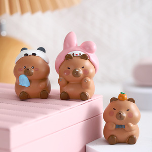 Cute Kapibara Resin Figurine Animal Shape Desktop Decoration Home Decor Craft Gift - Product Image 1