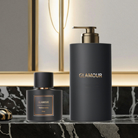 Flacons de parfum cylindriques en verre vides de luxe personnalisés 30ml/50ml/100ml avec bouchon doré/argenté et pulvérisateur à pompe en bois poli
