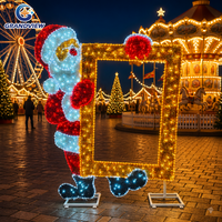 Décoration de Noël commerciale en forme de gâteau de bonbons LED pour parc à thème, exposition de fêtes sur le thème des bonbons