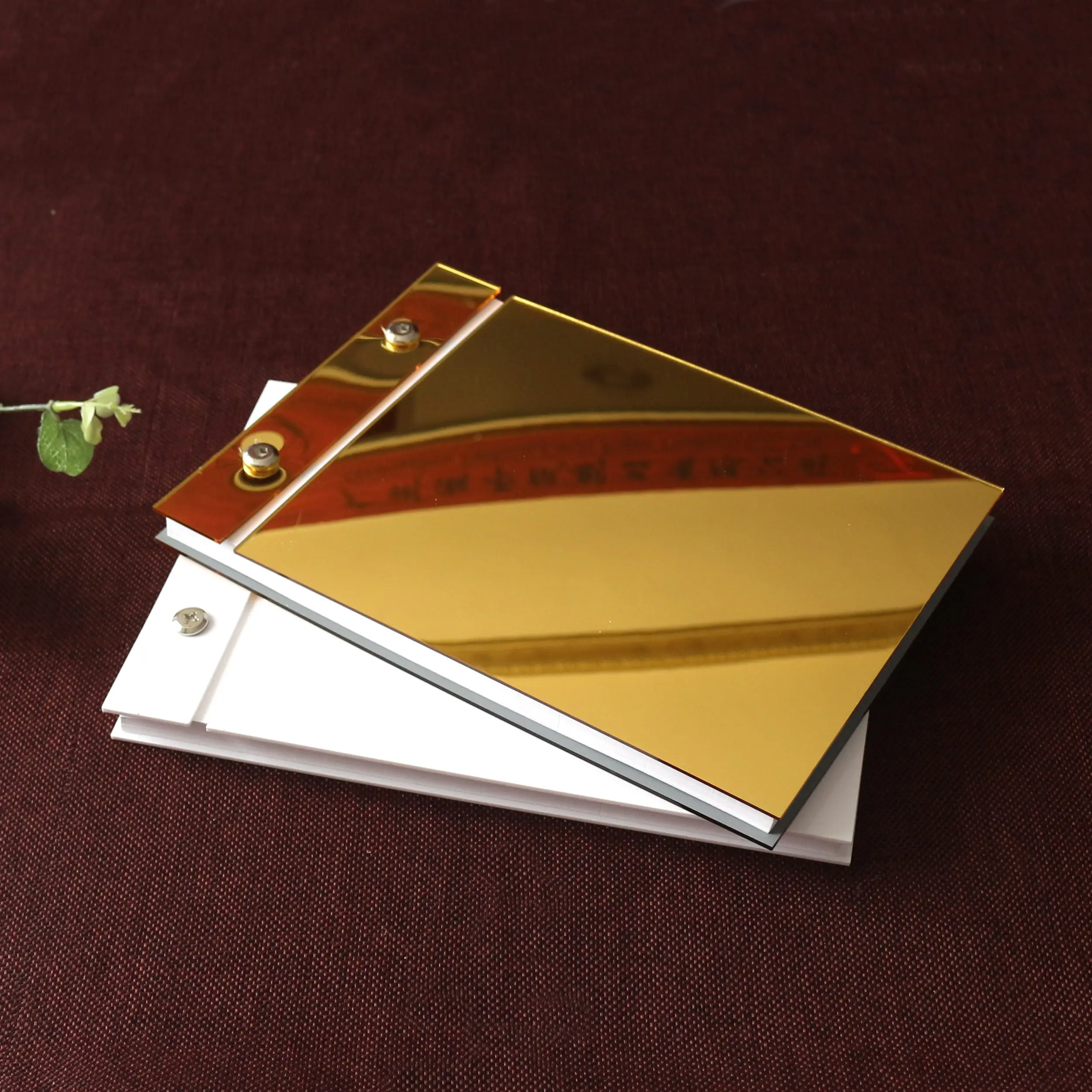 Livre d'or personnalisé en acrylique miroir pour mariage livre d'or pour la connexion livre d'or pour le registre des invités cahier rigide fournitures de papeterie