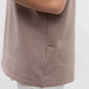 Camisetas Lisas al por Mayor con Cuello Redondo, 100% Algodón, para Hombre, Estilo Urbano, Hombros Caídos, Talla Grande - Product Image 4