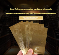 Billets de banque plaqués or 24 carats - faux billets européens, canadiens, australiens, en livres sterling britanniques - accessoires pour fonds de scène photo