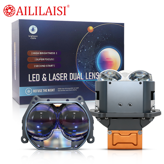 3 Inch Bi LED Projector Lens 6000K Car Headlight Retrofit Lens High Low Beam LED Projector Headlight for Auto Headlight Upgrade
