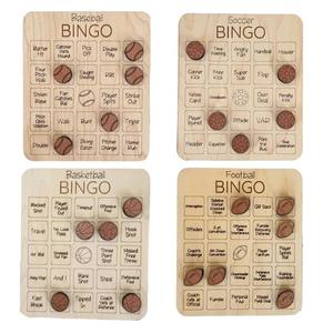 Jeu de société de bingo de football, cartes de jeu de société, football, basketball, baseball, balles en bois pour les soirées, les groupes, les fêtes de famille - Product Image 1