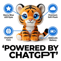 Peluche Eléctrico de Tigre Rayado con IA ChatGPT, LED de Brillo Estrellado, Activación por Tacto, Diálogo Multilingüe, Acepta Personalización de Fábrica, Cuteyeah
